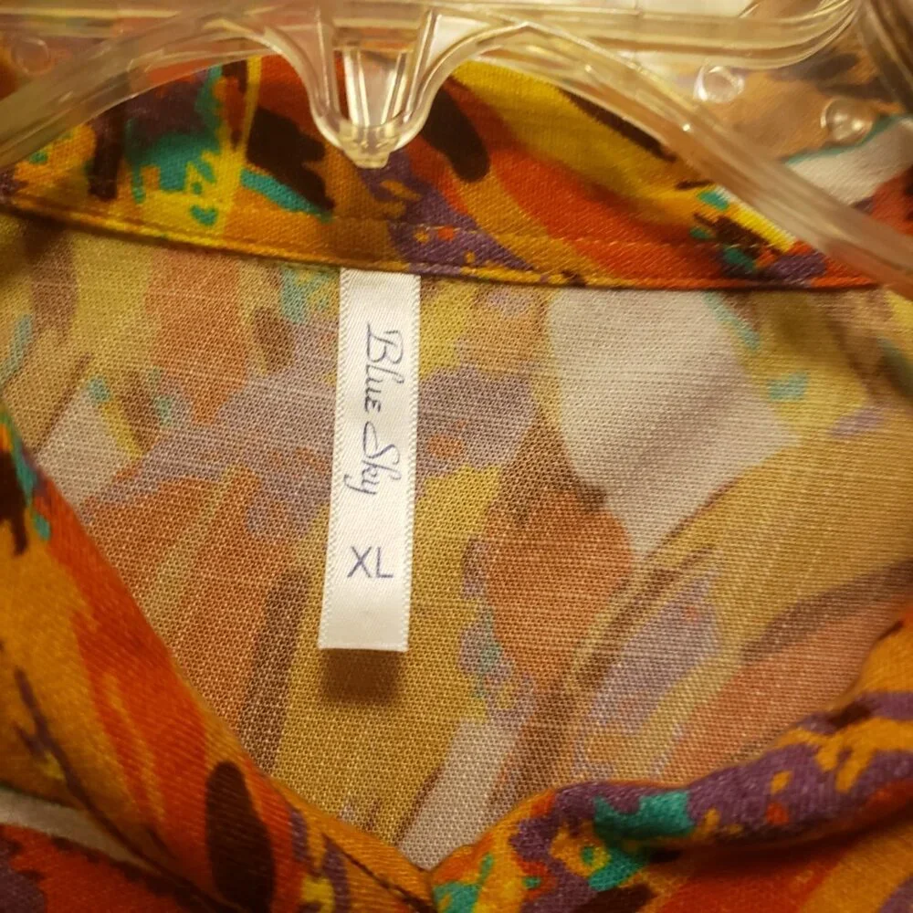 Lorraine Linen-Bamboo Blouse - Orange Crushed! - Picture 7 of 14